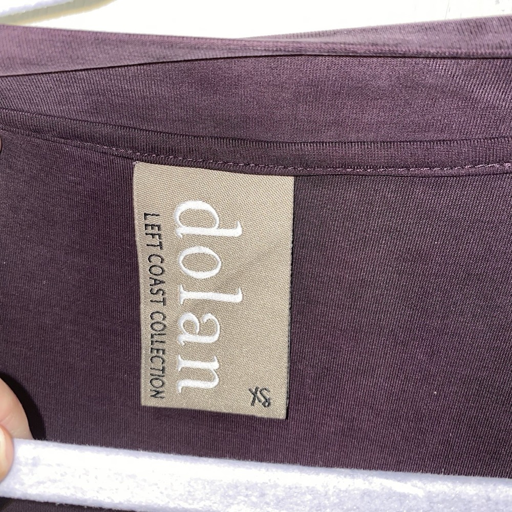Anthropologie Dolan Left V-Neck Long Sleeve Purple Plum Swing Dress XS Cupro - Picture 4 of 8